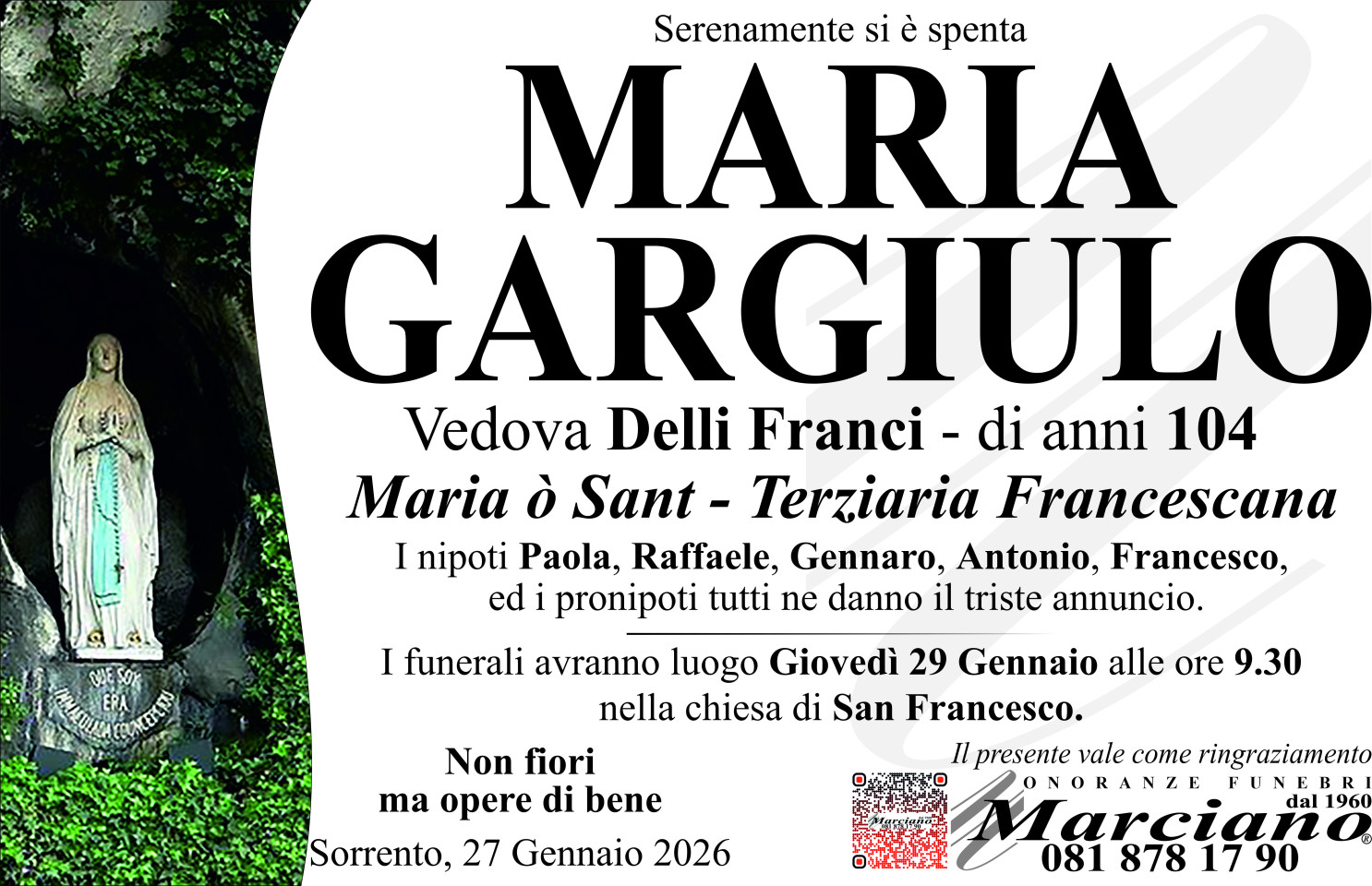 Onoranze funebri Marciano S.N.C. di Ferdinando Marciano