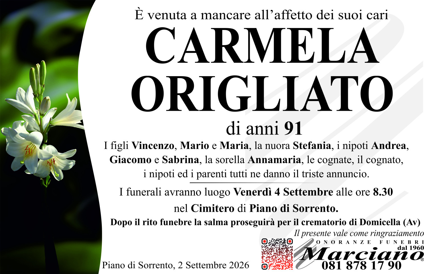 Onoranze funebri Marciano S.N.C. di Ferdinando Marciano